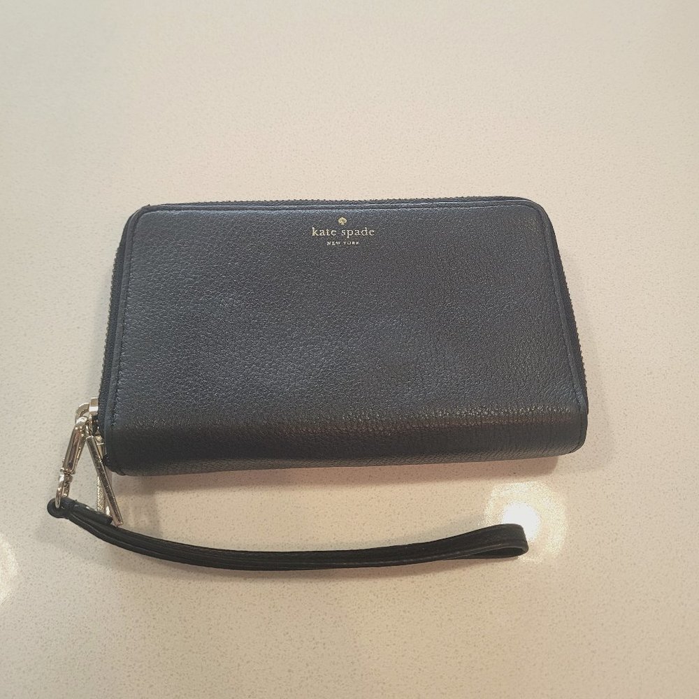 Kate Spade Black Leather Clutch